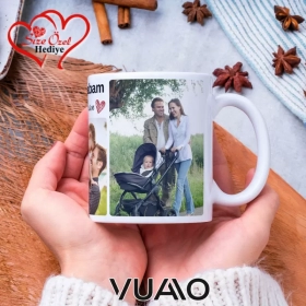 Babalar Gününe Özel İsimli ve Fotoğraflı Kupa Bardak