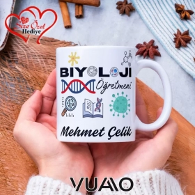 Biyoloji Öğretmen Özel İsimli Kupa Bardak