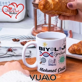 Biyoloji Öğretmen Özel İsimli Kupa Bardak