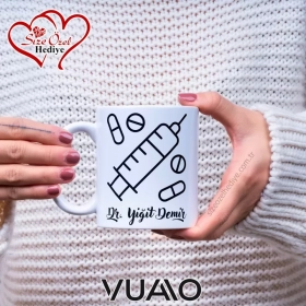 Doktora Özel İsim Yazılı Premium Kupa Bardak