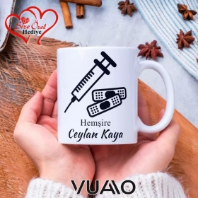 Hemşire Özel İsimli Kupa Bardak, Hemşire Özel Hediye Kupa Bardak