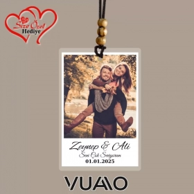 Kişiye Özel Fotoğraflı, İsimli ve Tarih Yazılı Araba Hediyesi Araba Süsü Dikiz Aynası Süsü