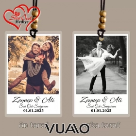 Kişiye Özel Fotoğraflı, İsimli ve Tarih Yazılı Araba Hediyesi Araba Süsü Dikiz Aynası Süsü