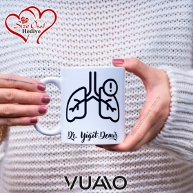 Kişiye Özel İsim Yazılı Doktor Tasarımlı Premium Kupa