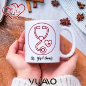 Kişiye Özel İsim Yazılı Doktor Tasarımlı Premium Kupa