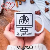 Kişiye Özel İsim Yazılı Doktor Tasarımlı Premium Kupa