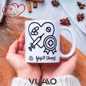Kişiye Özel İsim Yazılı Doktor Tasarımlı Premium Kupa