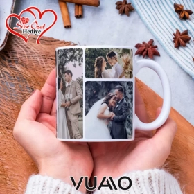 Kişiye Özel İsimli 9 Fotoğraflı Kolaj Kupa Bardak 