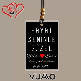 Kişiye Özel İsimli, Fotoğraflı ve Sözlü Araba Süsü - Araba Dikiz Aynası Süsü