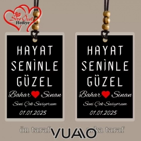 Kişiye Özel İsimli, Fotoğraflı ve Sözlü Araba Süsü - Araba Dikiz Aynası Süsü