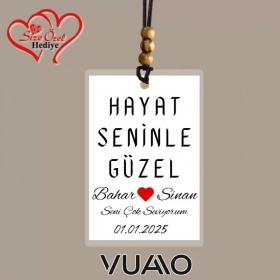Kişiye Özel İsimli, Fotoğraflı ve Sözlü Araba Süsü - Araba Dikiz Aynası Süsü