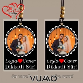 Kişiye Özel İsimli ve Fotoğraflı Araba Hediyesi Araba Süsü Dikiz Aynası Süsü