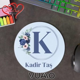 Kişiye Özel İsimli ve Harfli Yuvarlak Mouse Pad