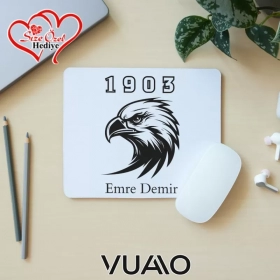 Kişiye Özel İsimli ve Kartal Temalı Mouse Pad