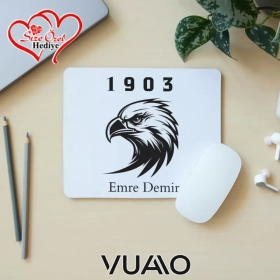 Kişiye Özel İsimli ve Kartal Temalı Mouse Pad