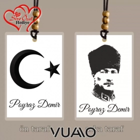 Kişiye Özel İsimli ve Kemal Atatürk Temalı Araba Hediyesi Araba Süsü Dikiz Aynası Süsü Türk Bayrağı