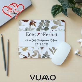 Kişiye Özel İsimli ve Tarihli Desenli Mouse Pad
