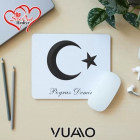 Kişiye Özel İsimli ve Türk Bayraklı Mouse Pad