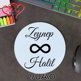 Kişiye Özel İsimli Yuvarlak Mouse Pad