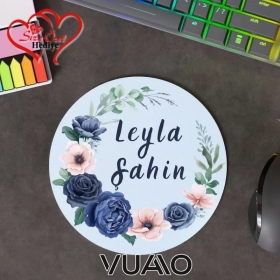 Kişiye Özel İsimli Yuvarlak Mouse Pad