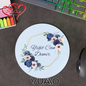 Kişiye Özel İsimli Yuvarlak Mouse Pad