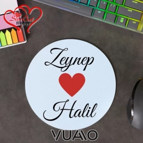 Kişiye Özel İsimli Yuvarlak Mouse Pad