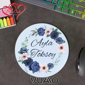 Kişiye Özel İsimli Yuvarlak Mouse Pad