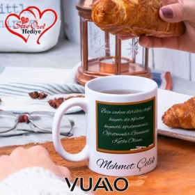 Öğretmenler Günü Hediyesi Kişiye Özel İsimli ve Sözlü Kupa Bardak