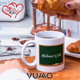 Öğretmenler Günü Hediyesi Kişiye Özel İsimli ve Sözlü Kupa Bardak