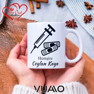 Hemşire Özel İsimli Kupa Bardak, Hemşire Özel Hediye Kupa Bardak