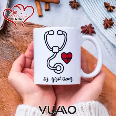 İsim Baskılı Kişiye Özel Doktor Kupası Premium Kalite