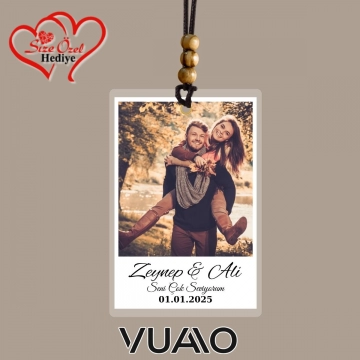 Kişiye Özel Fotoğraflı, İsimli ve Tarih Yazılı Araba Hediyesi Araba Süsü Dikiz Aynası Süsü