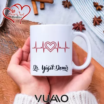 Kişiye Özel İsim Yazılı Doktor Tasarımlı Premium Kupa