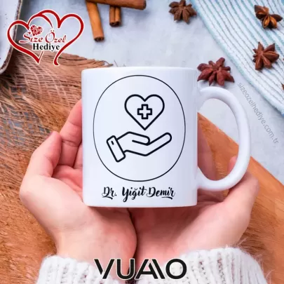 Kişiye Özel İsim Yazılı Doktor Tasarımlı Premium Kupa Bardak