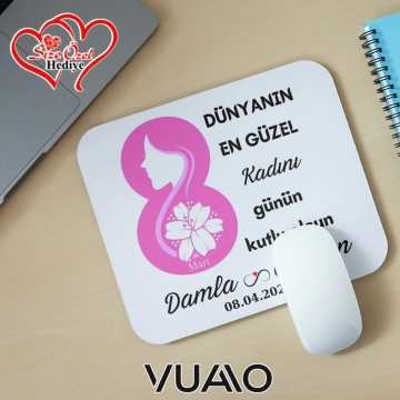 Kişiye Özel İsimli 8 Mart Dünya Kadınlar Günü Mouse Pad