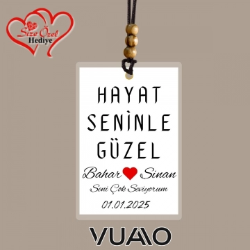 Kişiye Özel İsimli, Fotoğraflı ve Sözlü Araba Süsü - Araba Dikiz Aynası Süsü