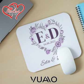 Kişiye Özel İsimli ve Harfli Desenli Mouse Pad