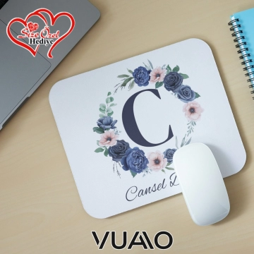 Kişiye Özel İsimli ve Harfli Desenli Mouse Pad