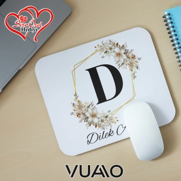 Kişiye Özel İsimli ve Harfli Desenli Mouse Pad