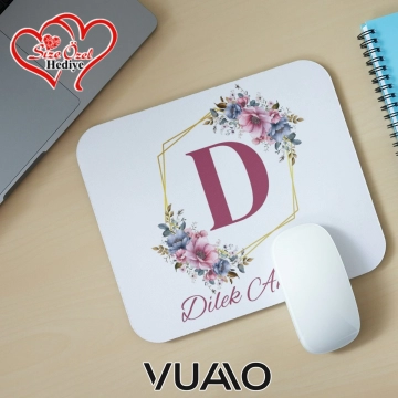 Kişiye Özel İsimli ve Harfli Desenli Mouse Pad