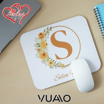 Kişiye Özel İsimli ve Harfli Desenli Mouse Pad