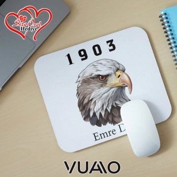 Kişiye Özel İsimli ve Kartal Temalı Mouse Pad