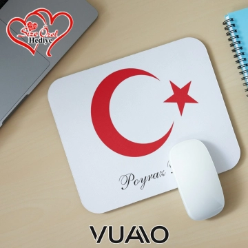 Kişiye Özel İsimli ve Türk Bayraklı Mouse Pad
