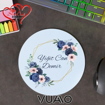 Kişiye Özel İsimli Yuvarlak Mouse Pad