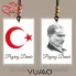 Kişiye Özel İsimli ve Kemal Atatürk Temalı Araba Hediyesi Araba Süsü Dikiz Aynası Süsü Türk Bayrağı